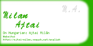 milan ajtai business card