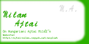 milan ajtai business card